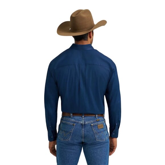 Wrangler Men's George Strait Button Down Navy Shirt Small - Picture 2 of 3